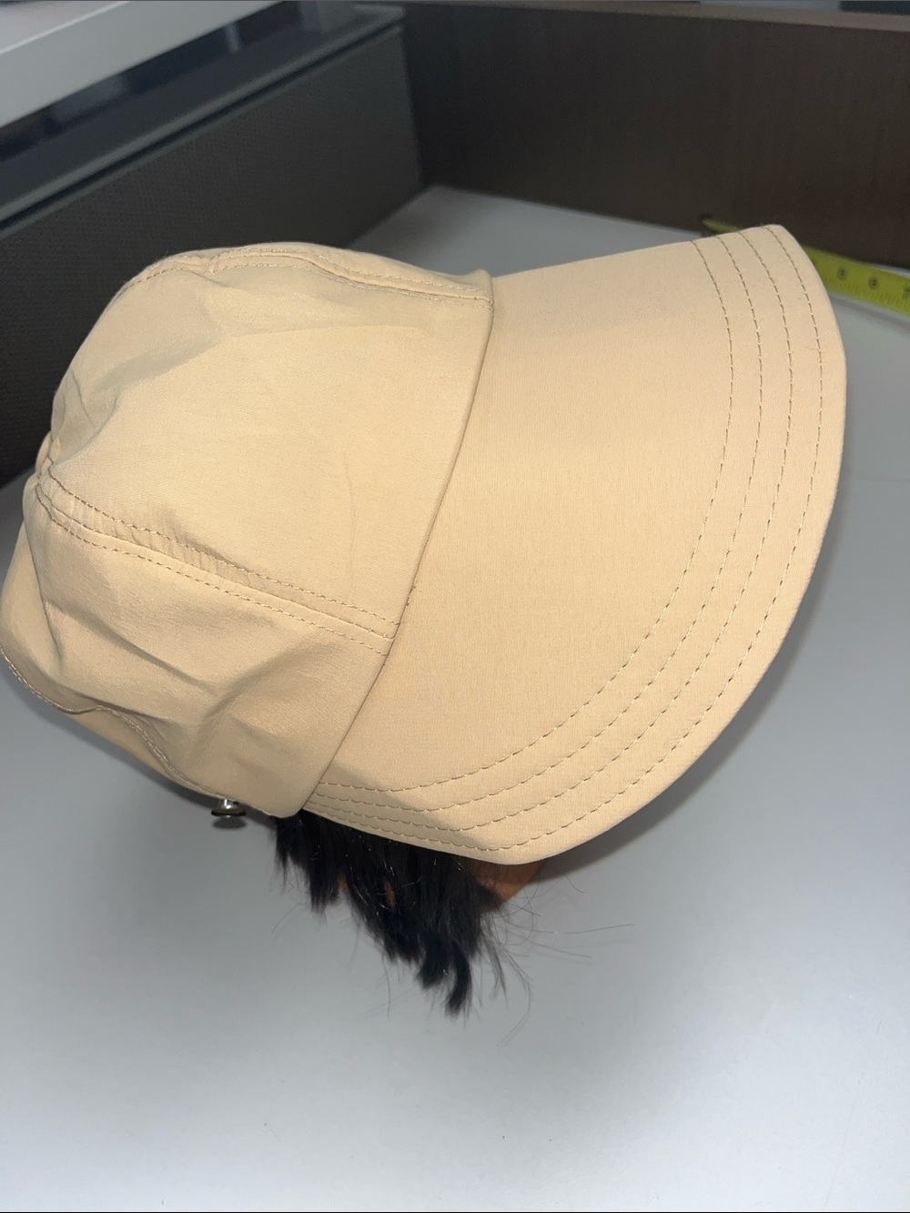 Source Unknown Beige Women’s Wide Sun Visor Cap
